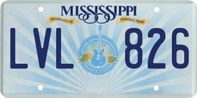 MS license plate LVL826