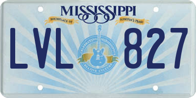 MS license plate LVL827