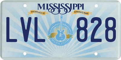 MS license plate LVL828