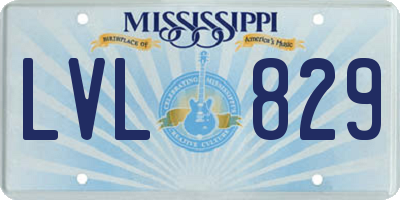 MS license plate LVL829