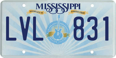MS license plate LVL831
