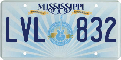 MS license plate LVL832