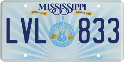 MS license plate LVL833