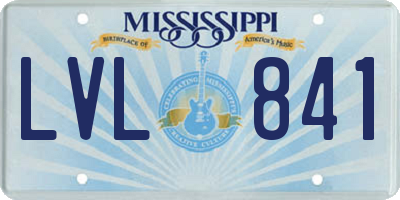 MS license plate LVL841