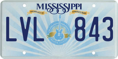 MS license plate LVL843