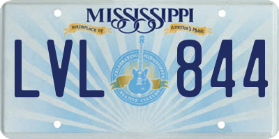 MS license plate LVL844
