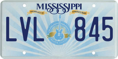 MS license plate LVL845