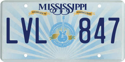MS license plate LVL847