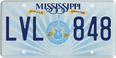 MS license plate LVL848