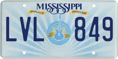 MS license plate LVL849