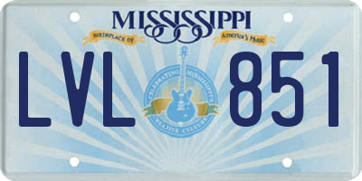 MS license plate LVL851