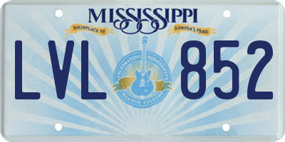 MS license plate LVL852