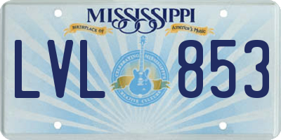 MS license plate LVL853