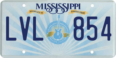 MS license plate LVL854