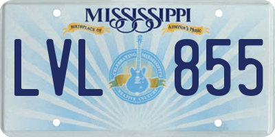 MS license plate LVL855