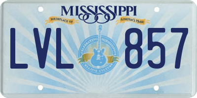 MS license plate LVL857