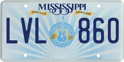 MS license plate LVL860
