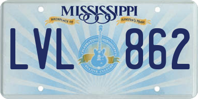 MS license plate LVL862