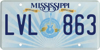 MS license plate LVL863
