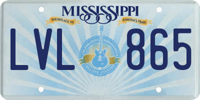 MS license plate LVL865