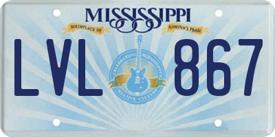 MS license plate LVL867