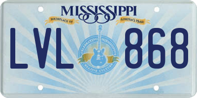 MS license plate LVL868