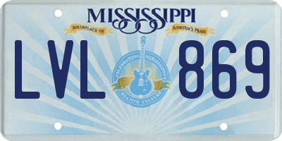 MS license plate LVL869