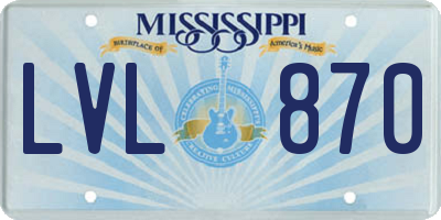MS license plate LVL870