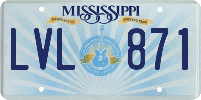 MS license plate LVL871