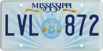 MS license plate LVL872