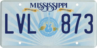 MS license plate LVL873