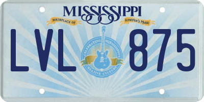 MS license plate LVL875