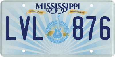 MS license plate LVL876