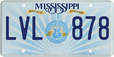 MS license plate LVL878