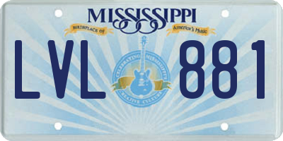 MS license plate LVL881