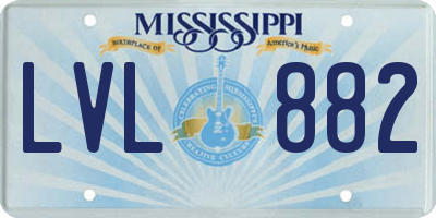 MS license plate LVL882