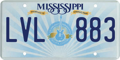 MS license plate LVL883