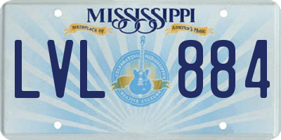 MS license plate LVL884