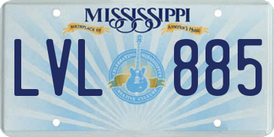 MS license plate LVL885