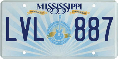 MS license plate LVL887