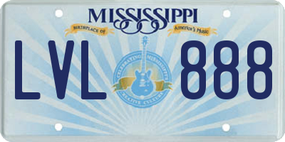 MS license plate LVL888