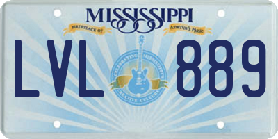 MS license plate LVL889