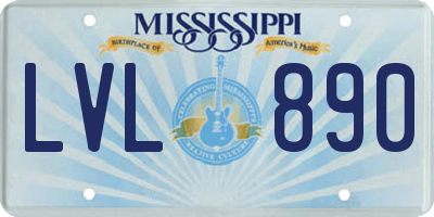 MS license plate LVL890