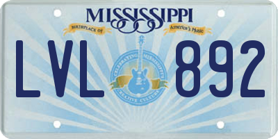 MS license plate LVL892