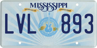 MS license plate LVL893