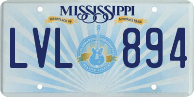 MS license plate LVL894