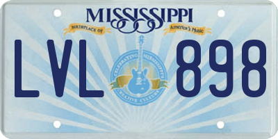 MS license plate LVL898