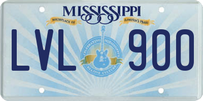 MS license plate LVL900