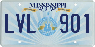 MS license plate LVL901