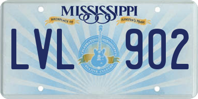 MS license plate LVL902